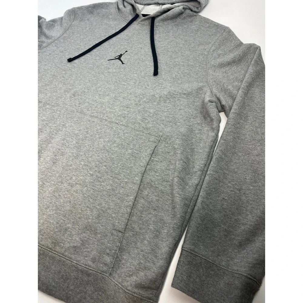Jordan Hoodie Mens Size Large Gray Jumpman Logo Nike Dri Fit Sweatshirt DA9860